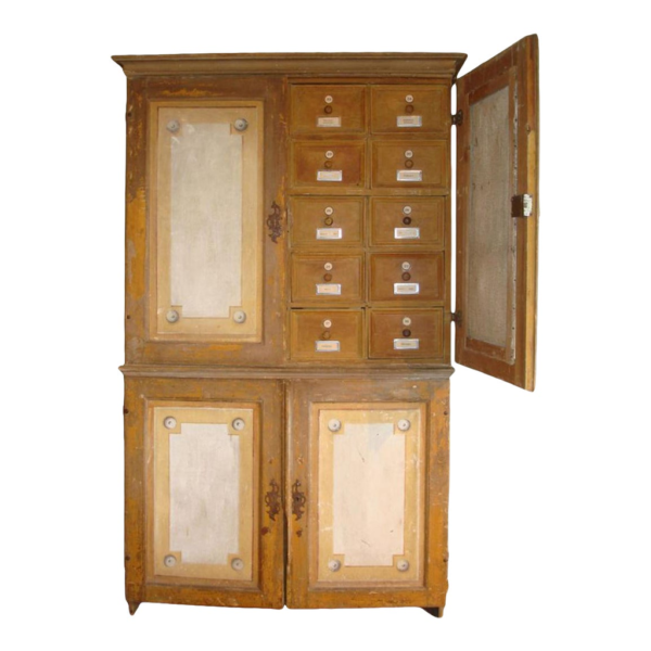 Vintage Apothecary Armoire Rustic Wood Daabadi Furniture supplier