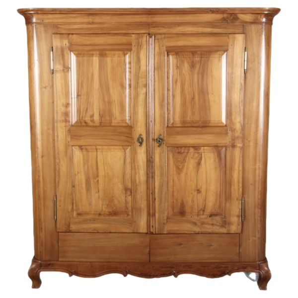 Classic Wooden Armoire with Two Doors and Drawers