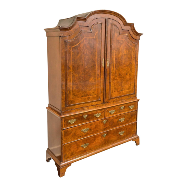 Vintage wooden armoire with spacious storage and brown finish