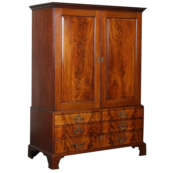 Vintage wooden armoire with spacious storage drawers and wardrobe by Daabadi Furniture supplier