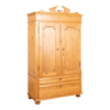 Vintage wood armoire with two doors and drawers