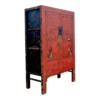 Vintage Red and Black Wood Armoire