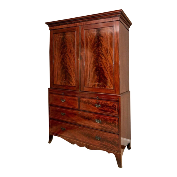 Vintage Armoire, Brown Wood, Spacious Storage