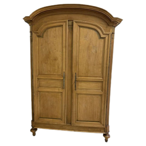 Classic Brown Wooden Armoire with Two Doors for Bedroom Storage