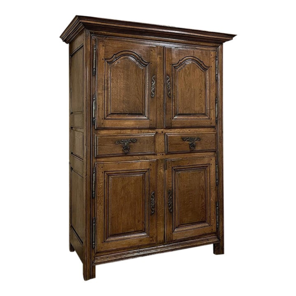 Vintage wooden armoire with drawers and cabinet