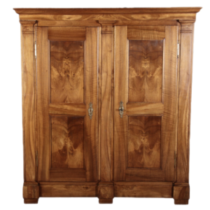 Vintage wooden armoire with panel doors