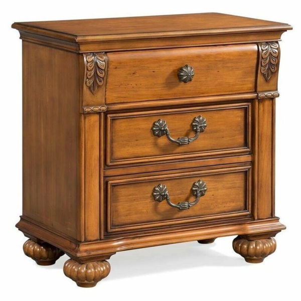Vintage Bedside Table Wood Brown