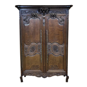 Vintage Carved Wood Armoire with Double Doors