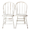 Vintage Farmhouse Dining Chairs Distressed White Wood