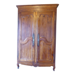 Vintage style wooden armoire with iron handles