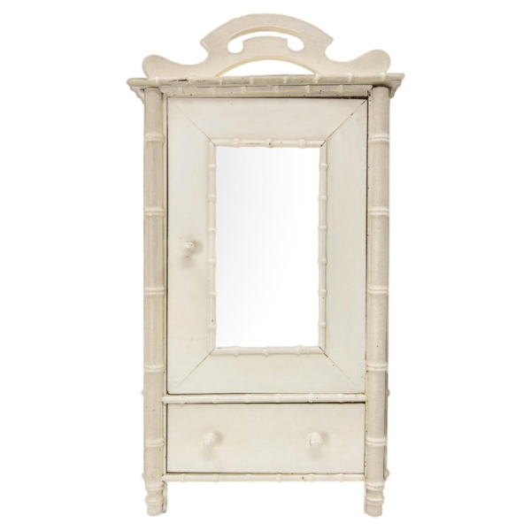 Vintage Style White Wood Armoire