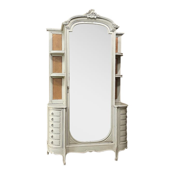 Vintage Style Armoire with Mirror and Drawers