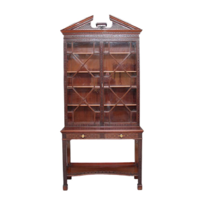 Vintage style wooden wardrobe with intricate carvings